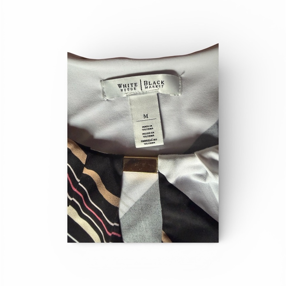 White House Black Market Pink and Black Striped Tank Top - Picture 7 of 8